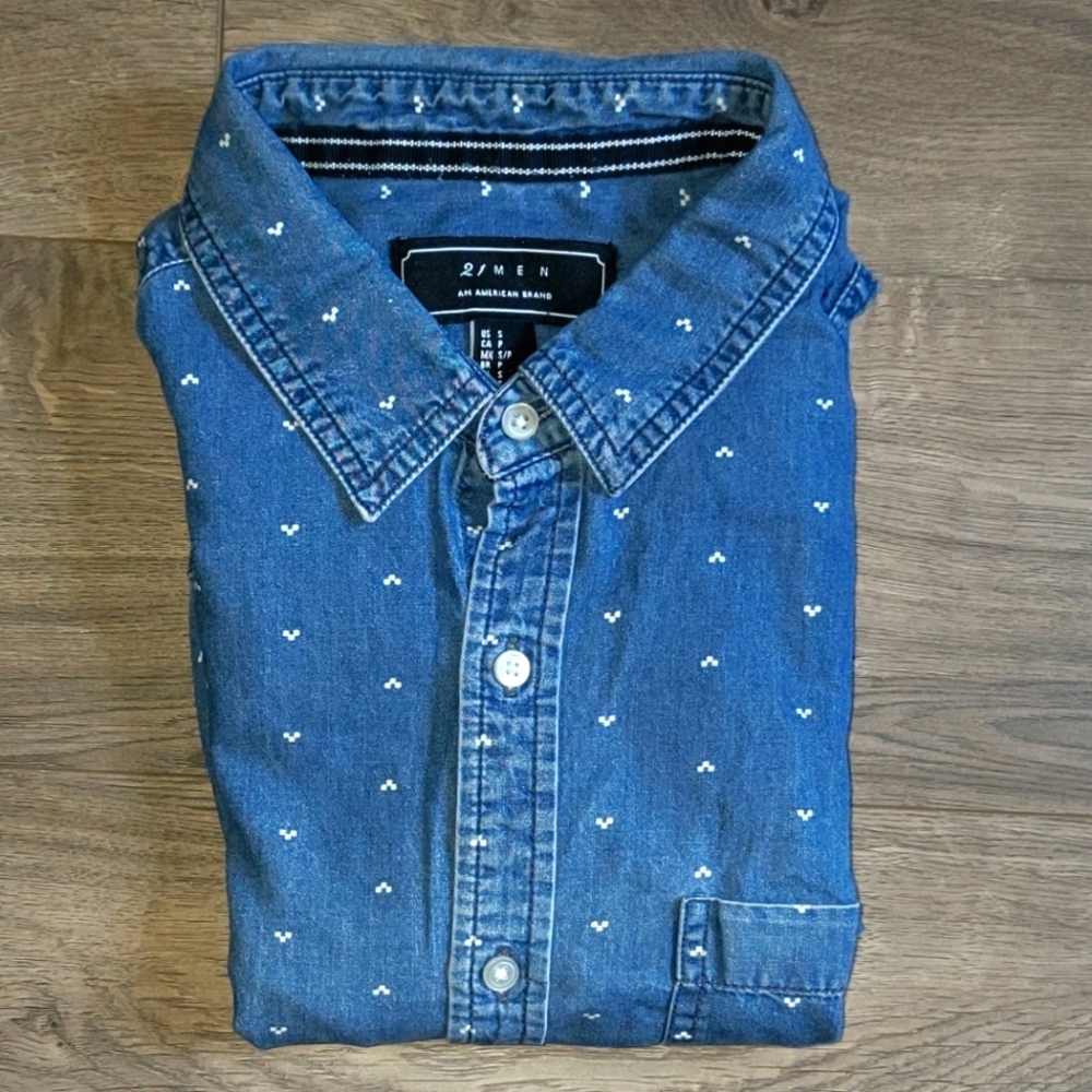 Light Denim Block Pattern Shirt